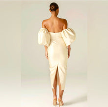 Load image into Gallery viewer, Puff Sleeve Strspless Maxi Dress