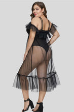 Load image into Gallery viewer, Sheer Mesh Off Shoulder Black Gown
