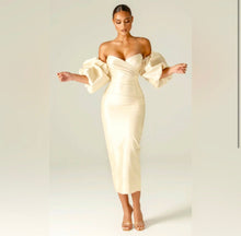 Load image into Gallery viewer, Puff Sleeve Strspless Maxi Dress
