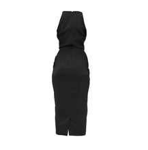 Load image into Gallery viewer, Andrea iyamah Reni Knotted Midi-Dress Black
