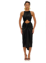 Load image into Gallery viewer, Andrea iyamah Reni Knotted Midi-Dress Black
