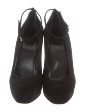 Load image into Gallery viewer, Authentic Gucci Black Suede Platform Wedges
