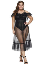 Load image into Gallery viewer, Sheer Mesh Off Shoulder Black Gown
